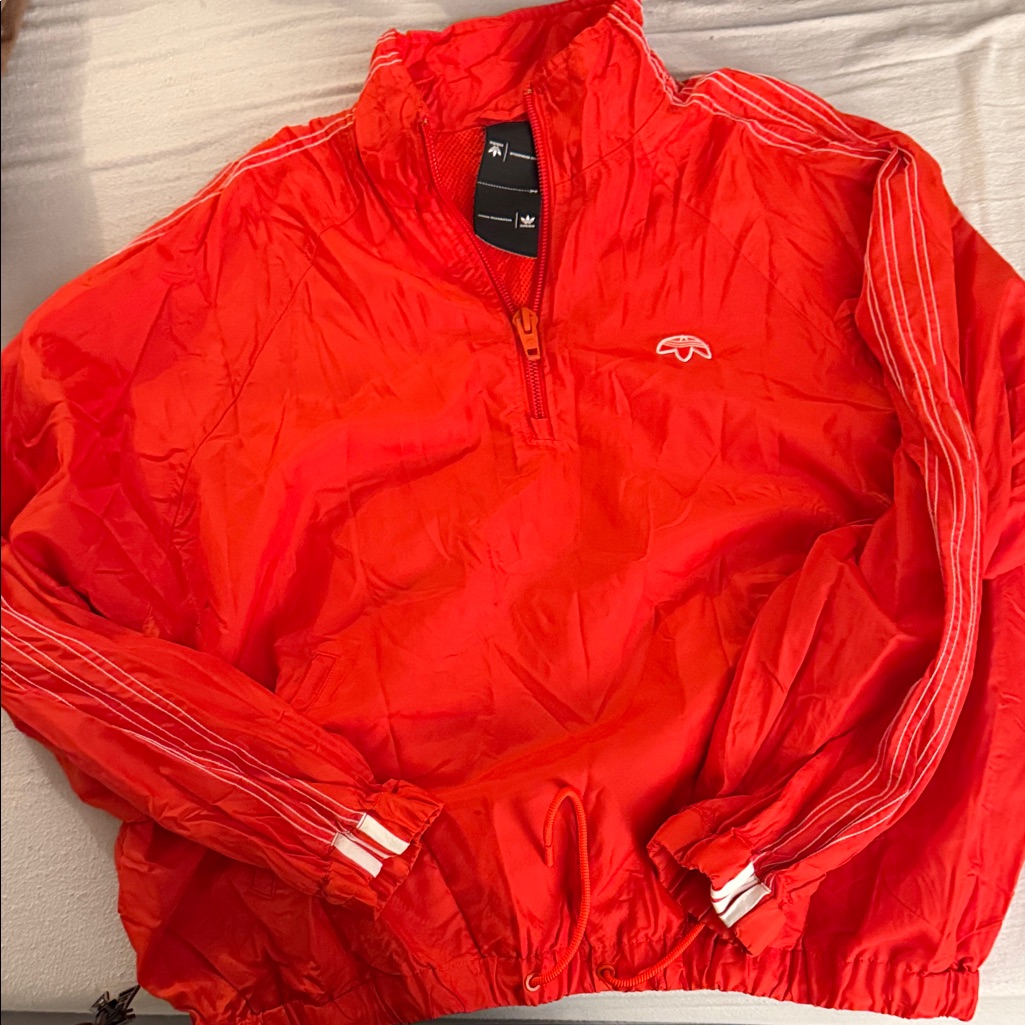 Adidas Bright Red Half-Zip Jacket